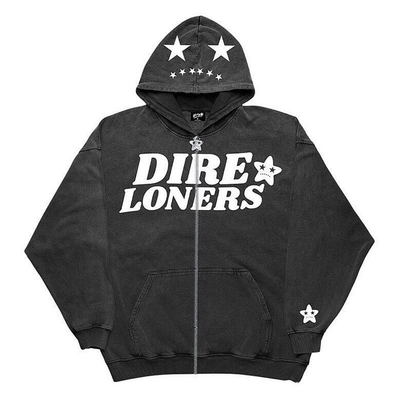 Beli Disesuaikan Full Face Zipper Up Sweater Hoodies untuk Pria Berwarna dan 3D Puff Printing online manufacture