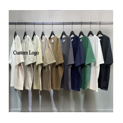 Beli 270G Heavy Cotton Blank Vintage Color Rib O-Neck T-Shirt untuk Pria Desain Logo Khusus online manufacture