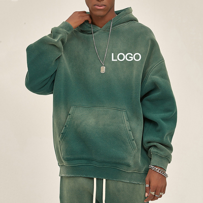 Beli Vintage Men's Oversized Hoodie dengan Custom 2023 Spray Dyeing Process online manufacture