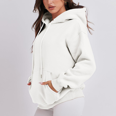 Beli Bordir Logo hoodies kosong dalam jumlah besar kualitas tinggi Wanita Sweatshirts olahraga Pullover dicetak online manufacture