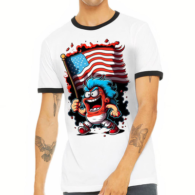 Beli Pengiriman Cepat T-shirt Ringer Custom dengan Lengan Berat dan 100% Kain Katun online manufacture