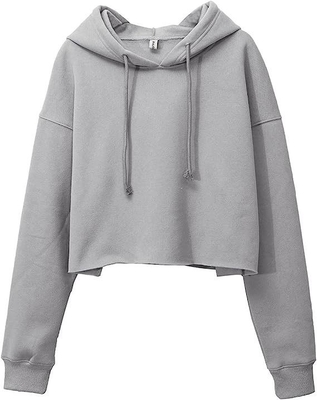 Beli Kaos polyester berkerudung pendek Casual Hoodie olahraga untuk wanita berkerudung top crop online manufacture