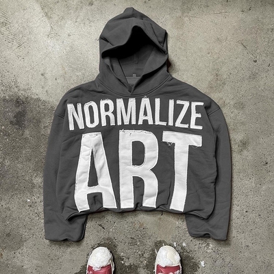 Beli hijau biru cuci asam hoodie hitam Pria Hoodie bordir Graphic Applique Kain Heavyweight online manufacture