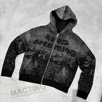 Beli Full Print Vintage Distressed Applique Bordir Hoodie 800 gram Berat Kain online manufacture