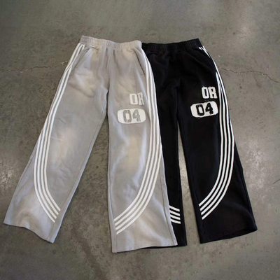 Beli Pria Windbreaker High Waist Sweatpants dengan Garis Sisi dan Desain Logo Khusus online manufacture