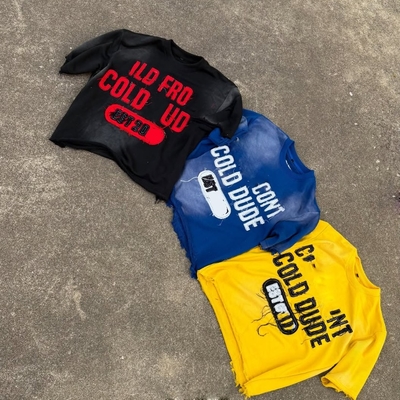 Beli Produsen Kaos Custom Acid Wash Sun Faded Distressed Bordir 100% Katun Boxy Vintage Cropped T-shirt untuk Pria online manufacture