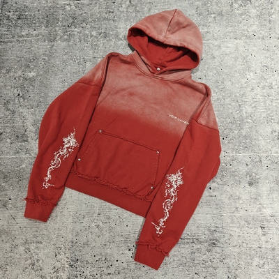 Beli Hoodie Pria Dicuci Asam dengan Efek Pudar Matahari dan Distressed, Pullover Stitch Bolak-Balik Kustom, French Terry Heavyweight online manufacture