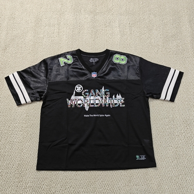 Beli Logo Sablon Rhinestone Kustom Jersey Sepak Bola Retro Amerika Pria Kualitas Tinggi Mesh Boxy Cropped Rugby Jersey online manufacture