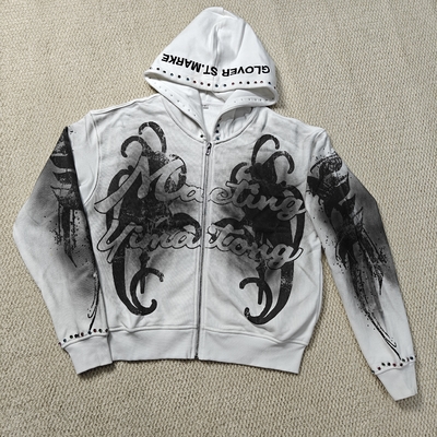 Beli Custom 3D embroidery Dirty Washed DTG Print 500 Gsm Vintage Hoodies Boxy Fit Rhinestones Perancis Terry Cotton Zipper Hoodie online manufacture