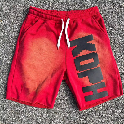 Penutupan tali tarik Custom Cotton Perancis Terry Sun Pakai celana pendek pinggang tinggi untuk pria
