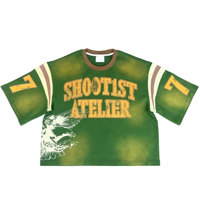 Vintage Needle Detection Pria Sepak Bola T-Shirt Tops Logo Desain Pakaian Sepakbola