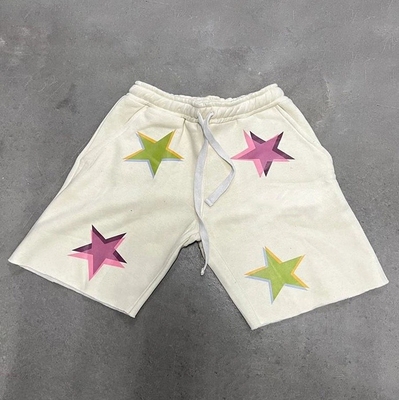 Label yang disesuaikan Pria Sweat Shorts Distressed Cut Raw Hem Edge Shorts untuk Olahraga