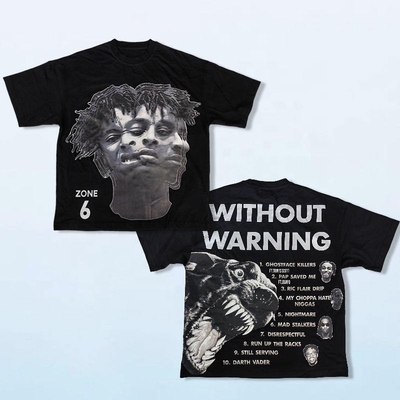 Custom Dtg Print Hip Hop Hitam Blank Heavy Weight T-Shirt Ditenun dengan Metode Merapikan