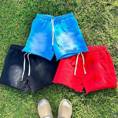 Celana Pendek Panjang Berat Terry Perancis Custom Hitam Plus Size Celana Pendek Peluh Matahari