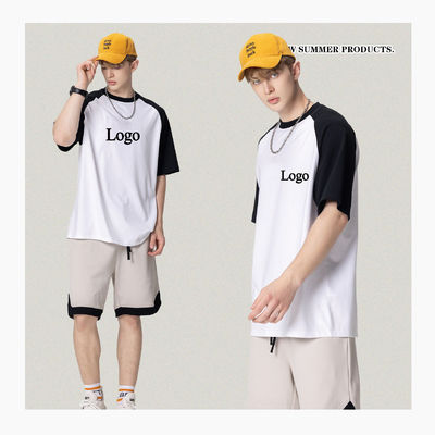 Anak laki-laki Remaja Pria Baseball Oversized Ringer T-Shirt dalam 100% Kain Katun untuk Streetwear