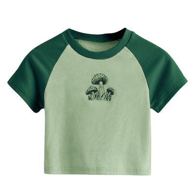 Summer Candy Color Fitness Embroidery 3d Puff Print Logo Y2k Slim Crop Top untuk Wanita S-2XL