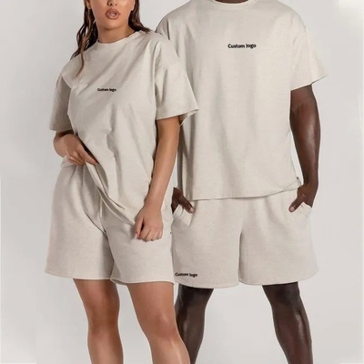 Knitted Custom Logo Printing T-Shirt Oversized untuk Pasangan dalam Gaya Casual dan Unisex