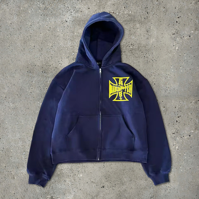 Custom Lightweight French Terry Cotton Cut Raw Hem Cropped Vintage Acid Wash Sun Fading Blank Zip Up Baggy Hoodie