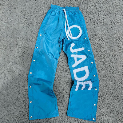 Custom Pria Nylon Sweatpants dengan Pinggang Elastis dan Cetakan Reflektif