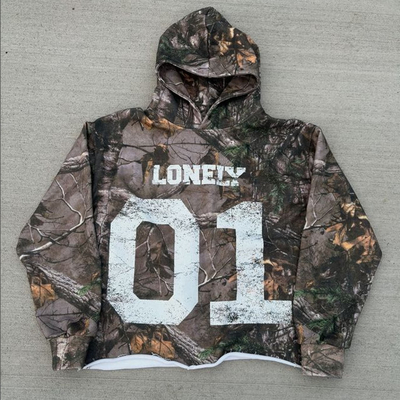 Unisex All Over Print Hoodie Kamuflase dalam Custom Terry Cotton dan Desain Potong