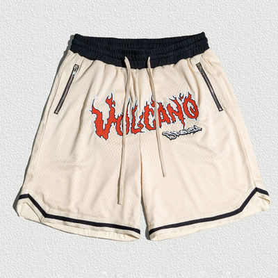 Musim Panas Basket Polyester Gym Latihan Sublimasi Zipper Pocket Pria Mesh Shorts dengan Drawstring Penutupan dan Shorts Panjang