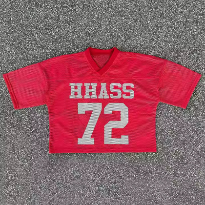 Custom Sports Shirt Produsen Kualitas Tinggi Polyester Vintage Sepakbola Mesh T-Shirt Boxy Jersey Sepakbola T-Shirt untuk Pria
