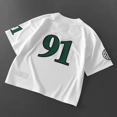 Custom 2025 Klasik Retro Jerery Sepakbola V-Neck Satin Polyester Mesh T-Shirt Sepakbola berkualitas tinggi Sepakbola T-Shirt untuk Pria