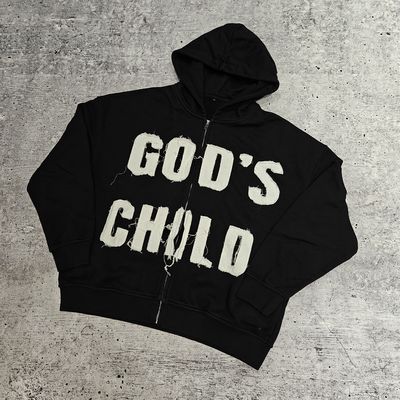 Produsen 420 Gsm Matahari Lenyap Asam Cuci Custom Logo Kesusahan bordir Patchwork Zip Up Berat Berat Rhinestone Hoodie